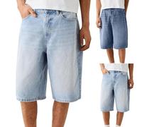 Generico Pantaloncini Jeans da Uomo Estivi Baggy Pantaloni Corti Gamba Dritta semplicità Vintage Hip Hop Streetwear da Uomo Short Sottili Bermuda Y2K per Il Tempo Libero all'aperto,S-2XL