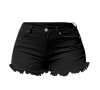 Generico Pantaloncini Jeans Donna Baggy, Hotpants Comodi Vita Alta Jeans Corti e Secxy Pantaloni Corti in Denim Morbidi Vintage Pants Estivi Push Up Bermuda Taglie Forti da Esterno da Donna Outdoor