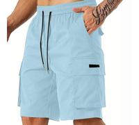 Generico Pantaloncini Uomo,Bermuda Uomo,Cargo Multitasche con Cintura alla Casual da Protettivi Ciclismo (Blue, XXXL)