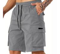 Generico Pantaloncini Uomo,Pantaloncini,Cargo Multitasche con Cintura alla Casual da Protettivi Ciclismo (Grey, XXL)