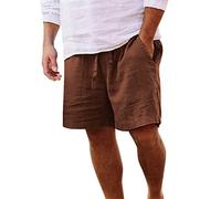 Generico Pantaloncini Uomo Pantalone Primavera Estate Casual Tinta Unita Dipinto Cotone Sciolto Taglie Forti Pantaloni Tasche da Spiaggia Corte