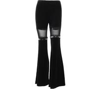 Generico Pantalone Nero Women's Gothic Trousers Dark Mesh Splicing Slim High Waist Bell Bottoms Casual Pants Vestito Pantalone Donna Elegante (Black, M)