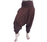 Generico Pantaloni Aladino Estivi Unisex a Vita Alta, Harem Multicolore a Gamba Larga, Strisce Colorate, Elastico in Vita, Cotone, Ali Baba (IT, Testo, Taglia Unica, Regular, Regular, Bordeaux)