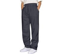 Generico Pantaloni Bambino Comodi con Vita Elastica E Laccetti Largo Fit Joggers con Bottoniera Casual per Bambini E Adolescenti Pantaloni della Tuta con Vita Alta(Dark Gray, 7-8 Years)