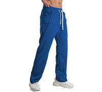 Generico Pantaloni Bianchi Uomo,Pantaloni Sportivi A Gamba Larga Casual E alla Moda per Tutti I Giorni dal Design Leggero E Confortevole per Le attività Sportive