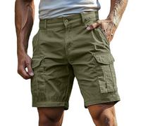 Generico Pantaloni Cargo da Uomo Elasticizzati Corti - Cargo Shorts Baggy Pantaloni da Lavoro Basic Cargo Pantaloni Estivi Leggeri Relaxed per Il Tempo Libero, con Tasche, Tinta Unita