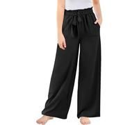 Generico Pantaloni Cargo Estivi da Bambina,Abbigliamento Teenager Ragazza Baggy Leggeri Pantalone Y2K Streetwear a Gamba Larga Dritta Eleganti per Il Tempo Libero