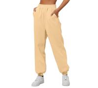 Generico Pantaloni Casual da Donna per l'uso Quotidiano Larghi Comodi Pant Gamba Dritta Lavoro con Tasche Elasticizzati Cintura Regolabile a Cordino Jogging Fitness Sport