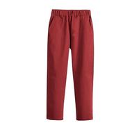 Generico Pantaloni Casual da Ragazzo per la Scuola Comodi Pantaloni con Elastico in Vita e Parte Anteriore Piatta Classici Outfit per Il Ritorno alla Stagione (Brick Red 7-8 Years)