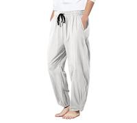 Generico Pantaloni Casual da Uomo in Tessuto Traspirante e Morbido per Il Comfort Quotidiano e Stile Moderno con Design Ampio e vestibilità Perfetta per Ogni Occasione Informale (White, L)