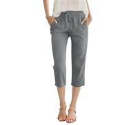 Generico Pantaloni Casual Donna Estivi in Misto Lino A Righe con Lacci A Gamba Affusolata E Morbida Pantaloni Eleganti E Leggeri per La Mezza Stagione E L’Estate