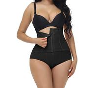 Generico Pantaloni Corti Donna pancera Contenitiva Donna Pantaloni da Donna con Fibbia Solida, Bottoni Modellanti, a Vita Alta Guaina Post Liposuzione Mutanda A Vita Alta (Black-c, S)