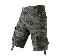 Generico Pantaloni Corti Uomo Estivi,Pantaloncini da con Tasche Lavate Ed Europee Larghi E Comodi A Gamba Dritta A Cinque Quarti