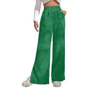 Generico Pantaloni da Donna a Gamba Larga in Velluto a Coste retrò con Ampio Spacco Dritto sull'Orlo per sembrare più Alta e più snella