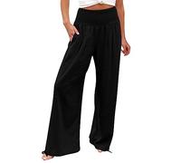 Generico Pantaloni da Jogging Donna,Leggeri Larghi Palazzo Largo Comodi Sportivi Casual Moderni Elasticizzati Donna a Gamba Larga Vita Alta per Jogger Yoga Palestra Trekking