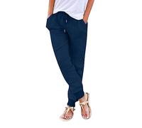 Generico Pantaloni da Jogging Donna,Pantaloni Larghi Donna Eleganti della Tuta Comodi Joggers con Cintura Regolabile a Cordino per Jogger Yoga Palestra Trekking