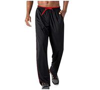 Generico Pantaloni da Jogging Traspiranti Tasche in Rete Pantaloni da Corsa da Uomo Pantaloni da Uomo con Cerniera (Black, S)