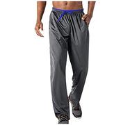 Generico Pantaloni da Jogging Traspiranti Tasche in Rete Pantaloni da Corsa da Uomo Pantaloni da Uomo con Cerniera (Grey, M)