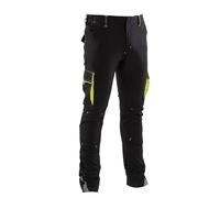 Generico Pantaloni da Lavoro in Tessuto bielastico 4 Way Stretch con Elastico ai Fianchi (IT, Testo, L, Regular, Regular, Nero)