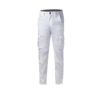 Generico Pantaloni da Lavoro Uomo Multitasche Polycotone Stretch Quattro Stagioni 240 gr Logica Professional (IT, Testo, M, Regular, Regular, Bianco)