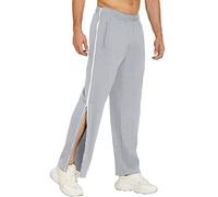 Generico Pantaloni da uomo con apertura laterale, comodi pantaloni da jogging Baggy con elastico in vita, fisioterapia