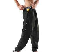 Generico Pantaloni da uomo con apertura laterale, comodi pantaloni da jogging Baggy con elastico in vita, fisioterapia