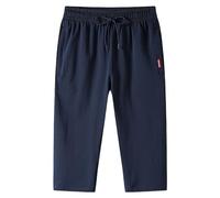 Generico Pantaloni da Uomo, Pantaloni da Lavoro Uomo, Pantaloni da Jogging Capri da Uomo A 3 4 Palestra Pantaloncini sotto Il Ginocchio Tasche con Cerniera