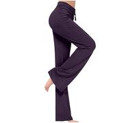 Generico Pantaloni da Yoga da Donna, Leggings Push Up Donna Vita Alta delle Donne Leggings Svasati Tinta Unita Addominali di Allenamento Elastico Running Pants per L'allenamento E La Corsa