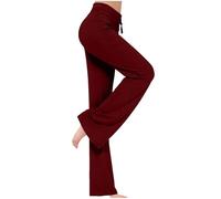 Generico Pantaloni da Yoga Svasati da Donna, Flared Leggings Donna Vita Alta delle Donne Leggings Svasati Tinta Unita Addominali di Allenamento Elastico Running Pants Allenamento Palestra Casual