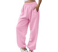 Generico Pantaloni della Tuta a Vita Alta da Donna, Larghi da Jogging con Tasche, Sportivi Invernali Autunnali da per l'allenamento Pinocchietto Donna Estivi Cotone Scalza I Granuli