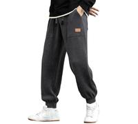 Generico Pantaloni di Velluto Uomo,Pantaloni da Uomo Autunnali E Invernali in Velluto A Coste Spesso Tinta Unita con Tasche Multiple E Pantaloni Allacciati con Etichetta in Pelle