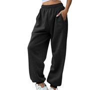 Generico Pantaloni Donna, a Zampa Vita Alta, Wide Leg Pants Elasticizzati con Tasche per Esercizio Fitness Lavoro Casuals Danza Pantaloni Tuta Donna Leggeri Estivi Scalza I Granuli