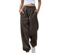 Generico Pantaloni Donna, a Zampa Vita Alta, Wide Leg Pants Elasticizzati con Tasche per Esercizio Fitness Lavoro Casuals Danza Pantaloni da Lavoro Estivi Donna Scalza I Granuli