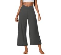 Generico Pantaloni Donna Casual Alta Vita Largo Comodo Elastico Joggers con Tasche Colore Unico Affusolato alla Caviglia Sweatpants per Uso Quotidiano(GY1, L)
