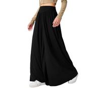 Generico Pantaloni Donna Estivi Larghi Elastico in Vita Pantaloni Gamba Larga Moda Curvy Pantaloni Palazzo Sportivi