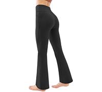 Generico Pantaloni Donna, Leggings Donna Cotone Elasticizzati a Vita Alta Leggings Svasati Collant Morbidi Elasticizzati Slim Fit Pantaloni della Tuta Bootleg per Fitness E Casual