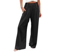 Generico Pantaloni Donna Viscosa Elastico Vita Pigiama Donna Cotone Leggero Manica Corta Pantalone Lungo Jeans Mom Fit Donna Pantaloni Donna Cotone Pantaloni Impermeabili Donna Curvy