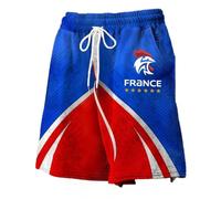 Generico Pantaloni Elasticizzati Corti Uomo,Pantaloncini Sportivi alla Moda Comodi E Larghi da Uomo con Stampa Francese per La Festa Nazionale Francese Europea