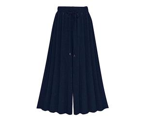 Generico Pantaloni Estivi Donna Gonna Pantalone Lunga Casual Comodi Leggeri Pantaloni Gamba Larga Vita Alta Elasticizzati Pantaloni Culotte Larghi Taglie Forti Baggy Pantaloni Palazzo con Tasche
