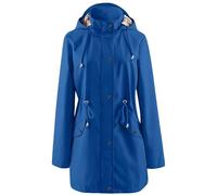 Generico Pantaloni Impermeabili Donna Gicca Donna Womens Rain Jacket Windproof Adjustable Windbreaker Raincoats Long Sleeve Outdoor Trench Coat Cerata Antipioggia Trench Lungo Blue Xxxl