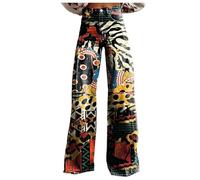 Generico Pantaloni Jeans Donna Larghi, Jeans Donna Vita Alta a Gamba Larga Elasticizzato Comodi con Cintura Elastica E Tasche Stile Casual Jeans Eleganti Donna per La Vita Quotidiana E Lo Sport