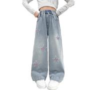 Generico Pantaloni Lunghi Jeans a Vita Alta da Ragazza Moda Ragazze Slim Fit Eleganti di Larghi Casual Ufficio Pantalone Unici e per la Spiaggia Viaggi Vacanze Abiti