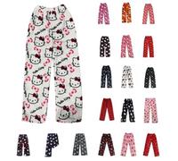 Generico Pantaloni Pigiama Donna Lungo Flanella - Pantalone Pigiama Donna Y2K Stampa di Cartoni Animati Anime Kawaii Casual Pigiama Estivo Autunno Inverno Caldo Pantaloni da Pigiama Coppia Pants
