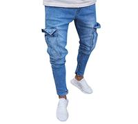 Generico Pantaloni Portiere Uomo Pantaloncini Cavallo Basso Uomo Camicia Jeans Uomo Slim Fit Senza Tasche Pantaloni Harem Uomo Baggy Jeans Strappati Ragazzo A Jeans Slim Fit Uomo 28 32