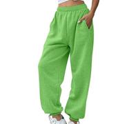 Generico Pantaloni Sportivi Donna in Cotone Tuta Vita Alta da Comodi Casual con Tasche e Coulisse Regolabile Dritti per Jogging Fitness Sport Pantaloni Donna Estivi Leggeri Comodi Scalza I Granuli