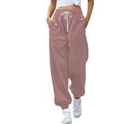 Generico Pantaloni Sportivi Donna in Cotone Tuta Vita Alta da Comodi Casual con Tasche e Coulisse Regolabile Dritti per Jogging Fitness Sport Pantaloni Donna Estivi Leggeri Scalza I Granuli