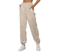 Generico Pantaloni Sportivi Donna in Cotone Tuta Vita Alta da Comodi Casual con Tasche e Coulisse Regolabile Dritti per Jogging Fitness Pantaloni Elasticizzati Donna Scalza I Granuli