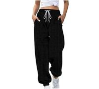 Generico Pantaloni Sportivi Donna in Cotone Tuta Vita Alta da Comodi Casual con Tasche e Coulisse Regolabile Dritti per Jogging Fitness Sport Gym Clothes Women Scalza I Granuli