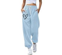 Generico Pantaloni Sportivi Donna in Cotone Tuta Vita Alta da Comodi Casual con Tasche e Coulisse Regolabile Dritti per Jogging Fitness Pantaloni Vita Alta Donna Scalza I Granuli