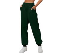Generico Pantaloni Sportivi Donna Invernale Caldo Jogging Cotone Pantaloni Vita Alta Aderente con Tasche Tuta Tinta Unita Pantaloni Elastica per Hip Hop Casual